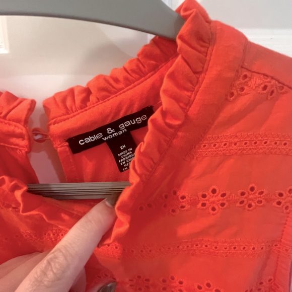 Cable and Gauge eyelet sleeveless top- never worn! - Picture 2 of 6